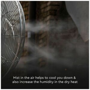 V-TAC Επιδαπέδιος τροχήλατος ανεμιστήρας υδρονέφωσης 16” 80W με 3 πτερύγια μαύρος 7936