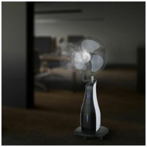 V-TAC Επιδαπέδιος τροχήλατος ανεμιστήρας υδρονέφωσης 16” 80W με 3 πτερύγια μαύρος 7936