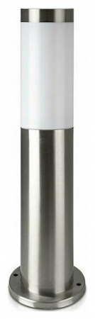 V-TAC Επιδαπέδιο Φωτιστικό Κήπου Κολωνάκι E27 45cm Στρογγυλό Αδιάβροχο IP44 Ανοξείδωτο Ατσάλι Σατινέ Νίκελ Σώμα 8958