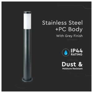 V-TAC Φωτιστικό Κολωνάκι Εξωτερικού Χώρου E27 σε Γκρι Χρώμα E27 80cm IP44 Ατσάλι Γκρι 8961