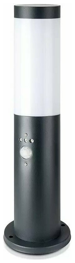 V-TAC Επιδαπέδιο Φωτιστικό Κήπου Κολωνάκι E27 45cm 100° Στρογγυλό Αδιάβροχο IP44 με Αισθητήρα Κίνησης Ανοξείδωτο Ατσάλι Γκρι Σώμα 8965