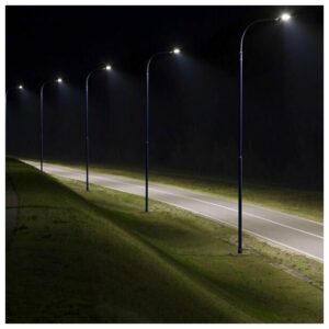 V-TAC Φωτιστικό Δρόμου LED SLIM 50W 120° 6850lm Samsung Chip Φυσικό Λευκό Γκρι Σώμα IP65 21958