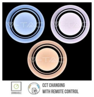 LED V-TAC Φωτιστικό Οροφής Εξωτερικό 65W Στρογγυλό Dimmable "Αστρα"με αλλαγή απόχρωσης με χειριστήριο 7601