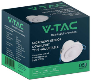 V-TAC Χωνευτός ανιχνευτής κίνησης μικροκυμάτων Max 400W λευκός SKU: 23165