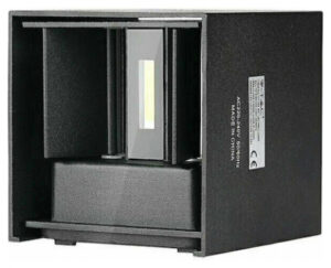 V-TAC Επιτοίχιο Φωτιστικό LED 11W 230V 5°-120° 1360lm IP65 Τετράγωνο Up-Down Μαύρο Ζεστό Λευκό 218529