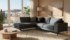 Γωνιακός καναπές Senso-Δεξιά-270φ 200β εκ.-Γκρι