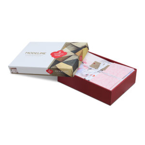 Σετ παπλωματοθήκη Jayda Cotton Box 3 τμχ Μονή (160x220) χρώμα ροζ - λευκό