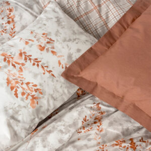 Σετ παπλωματοθήκη Lamina Cotton Box 3 τμχ Μονή (160x220) χρώμα cinnamon