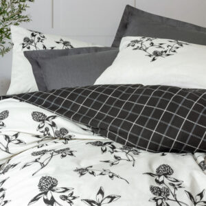 Σετ παπλωματοθήκη Ohia Cotton Box 4 τμχ Διπλή (200x220) χρώμα ανθρακί