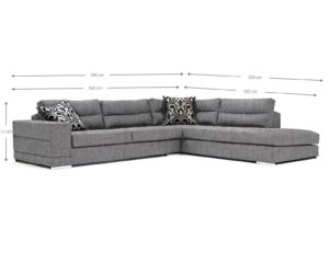 Γωνιακός καναπές Caza-Δεξιά-280φ 220β-Sand