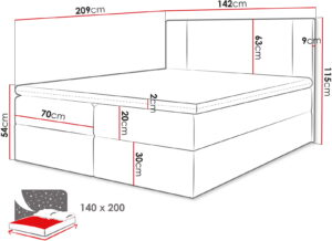 Επενδυμένο Κρεβάτι Michelle-140 x 200-Μπεζ