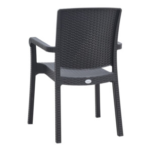 Πολυθρόνα κήπου πολυπροπυλενίου με πλέξη ραττάν χρώμα μαύρο 56x60x86,5εκ.