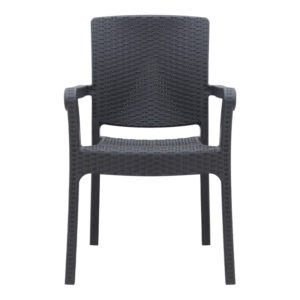 Πολυθρόνα κήπου πολυπροπυλενίου με πλέξη ραττάν χρώμα μαύρο 56x60x86,5εκ.