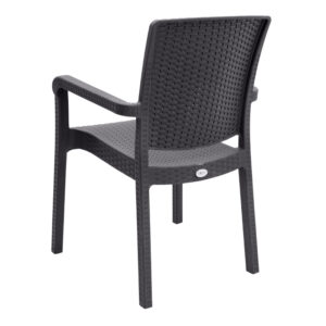 Πολυθρόνα κήπου πολυπροπυλενίου με πλέξη ραττάν χρώμα καφέ 56x60x86,5εκ.