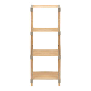 Ραφιέρα δαπέδου ξύλινη - πλαστική χρώμα φυσικό - μπεζ 41x33x113εκ.