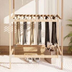 Ντουλάπα ρούχων ανοιχτή - Έπιπλο εισόδου ξύλινο - πλαστικό χρώμα φυσικό - μπεζ 75x46x156εκ.