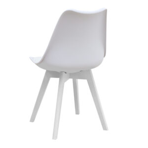 Καρέκλα τραπεζαρίας Viva Megapap PP - PU λευκό - ξύλινο λευκό πόδι 48,5x54x80εκ.