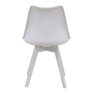 Καρέκλα τραπεζαρίας Viva Megapap PP - PU λευκό - ξύλινο λευκό πόδι 48,5x54x80εκ.