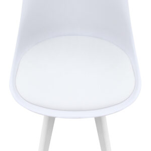 Καρέκλα τραπεζαρίας Viva Megapap PP - PU λευκό - ξύλινο λευκό πόδι 48,5x54x80εκ.