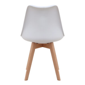 Καρέκλα τραπεζαρίας Viva Megapap PP - PU λευκό - ξύλινο φυσικό πόδι 48,5x54x80εκ.