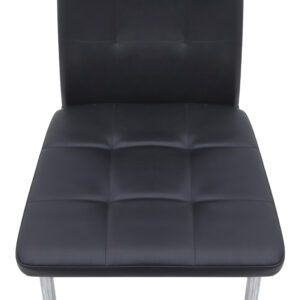 Καρέκλα τραπεζαρίας Rosa Megapap μαύρο PU - μεταλλικό πόδι χρωμίου 41x48x98εκ.