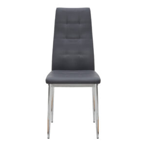 Καρέκλα τραπεζαρίας Rosa Megapap γκρι PU - μεταλλικό πόδι χρωμίου 41x48x98εκ.