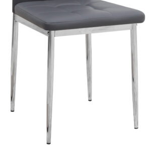 Καρέκλα τραπεζαρίας Rosa Megapap γκρι PU - μεταλλικό πόδι χρωμίου 41x48x98εκ.