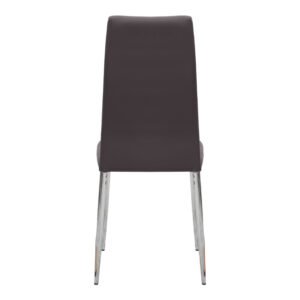 Καρέκλα τραπεζαρίας Rosa Megapap καφέ PU - μεταλλικό πόδι χρωμίου 41x48x98εκ.