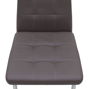 Καρέκλα τραπεζαρίας Rosa Megapap καφέ PU - μεταλλικό πόδι χρωμίου 41x48x98εκ.