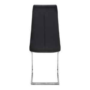 Καρέκλα τραπεζαρίας Vela Megapap μαύρο PU - μεταλλική βάση χρωμίου 41x61x107εκ.
