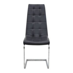 Καρέκλα τραπεζαρίας Vela Megapap μαύρο PU - μεταλλική βάση χρωμίου 41x61x107εκ.