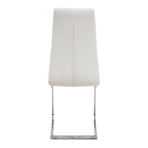Καρέκλα τραπεζαρίας Vela Megapap λευκό PU - μεταλλική βάση χρωμίου 41x61x107εκ.