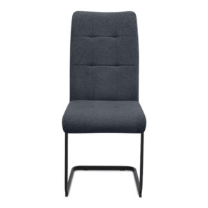 Καρέκλα τραπεζαρίας Laura Megapap ανθρακί ύφασμα - μεταλλική μαύρη βάση 42x58x98εκ.