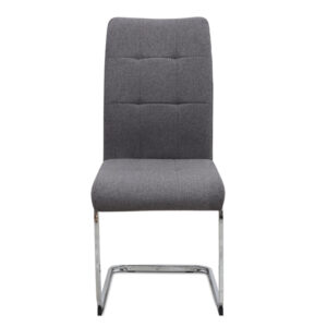 Καρέκλα τραπεζαρίας Laura Megapap γκρι ύφασμα - μεταλλική βάση χρωμίου 42x58x98εκ.