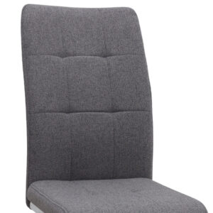 Καρέκλα τραπεζαρίας Laura Megapap γκρι ύφασμα - μεταλλική βάση χρωμίου 42x58x98εκ.