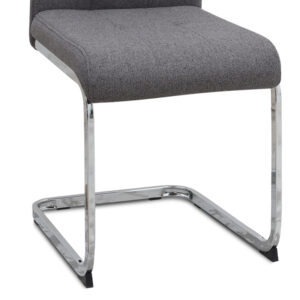 Καρέκλα τραπεζαρίας Laura Megapap γκρι ύφασμα - μεταλλική βάση χρωμίου 42x58x98εκ.