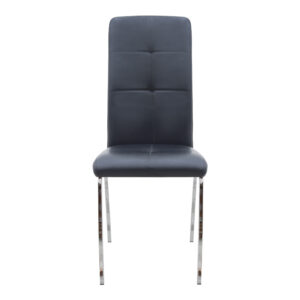 Καρέκλα τραπεζαρίας Alma Megapap μαύρο PU - μεταλλικό πόδι χρωμίου 42x53x97εκ.