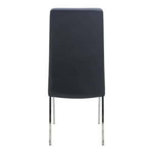 Καρέκλα τραπεζαρίας Alma Megapap μαύρο PU - μεταλλικό πόδι χρωμίου 42x53x97εκ.