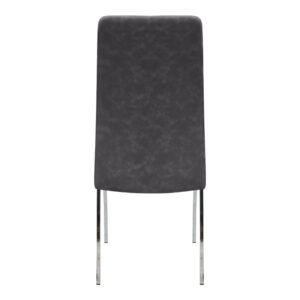 Καρέκλα τραπεζαρίας Alma Megapap γκρι PU - μεταλλικό πόδι χρωμίου 42x53x97εκ.