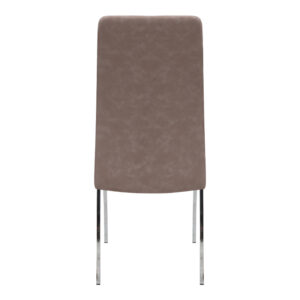 Καρέκλα τραπεζαρίας Alma Megapap μπεζ PU - μεταλλικό πόδι χρωμίου 42x53x97εκ.