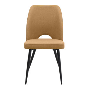 Καρέκλα τραπεζαρίας Christy Megapap μουσταρδί ύφασμα - μεταλλικό μαύρο πόδι 47x59x90εκ.