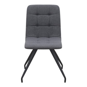 Καρέκλα τραπεζαρίας Bianca Megapap γκρι ύφασμα - μεταλλικό μαύρο πόδι 43x56x84εκ.