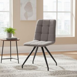 Καρέκλα τραπεζαρίας Bianca Megapap ανοιχτό μπεζ ύφασμα - μεταλλικό μαύρο πόδι 43x56x84εκ.