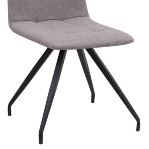 Καρέκλα τραπεζαρίας Bianca Megapap ανοιχτό μπεζ ύφασμα - μεταλλικό μαύρο πόδι 43x56x84εκ.