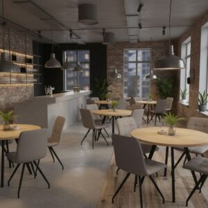 Καρέκλα τραπεζαρίας Bianca Megapap ανοιχτό μπεζ ύφασμα - μεταλλικό μαύρο πόδι 43x56x84εκ.