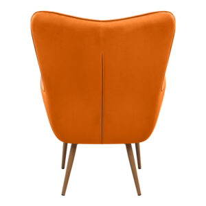 Πολυθρόνα - Μπερζέρα με υποπόδιο Lily Megapap κροκί βελούδο - μεταλλικό πόδι χρώμα φυσικό 70x62x98εκ.