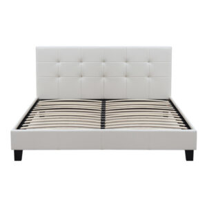 Κρεβάτι Sissy Megapap από τεχνόδερμα χρώμα λευκό 160x200εκ.