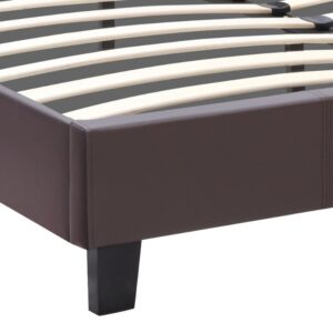 Κρεβάτι Sissy Megapap από τεχνόδερμα χρώμα καφέ 160x200εκ.