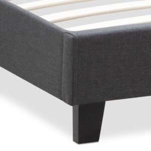 Κρεβάτι Flat Megapap υφασμάτινο χρώμα ανθρακί 120x200εκ.