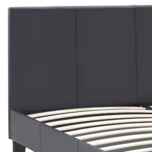 Κρεβάτι Flat Megapap από τεχνόδερμα χρώμα μαύρο ματ 160x200εκ.